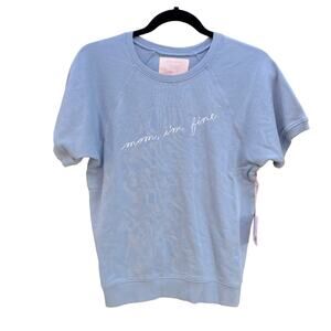 ban.do light blue 'mom, I'm fine' blue sweatshirt t-shirt, women's XS